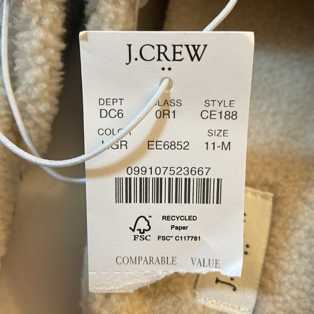 J.Crew Cream Fleece Slippers - Picture 7 of 7